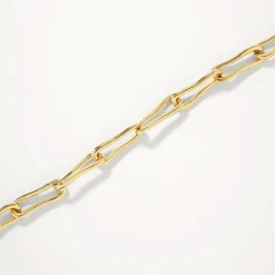 Sale Pinched Paperclip Chain Necklace in Gold 18k Fine Gold Plated | Necklaces & Pendants