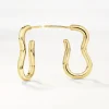Best Pinched Paperclip Hoop Stud Earrings in Gold 18k Fine Gold Plated | Earrings