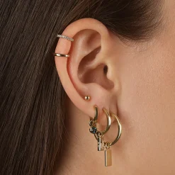 Online Plain Bar Single Ear Cuff in 10k Gold 10k Gold | Unisex