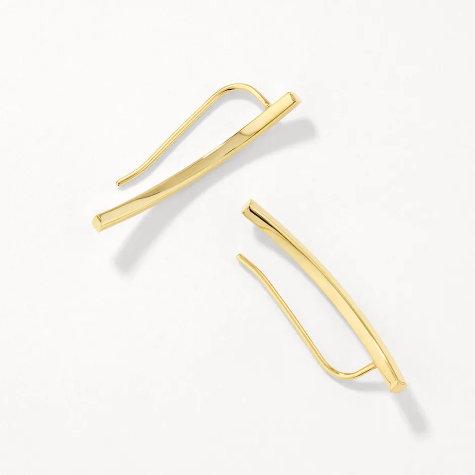 Discount Plain Curve Crawler Earrings in 10k Gold 10k Gold | Earrings