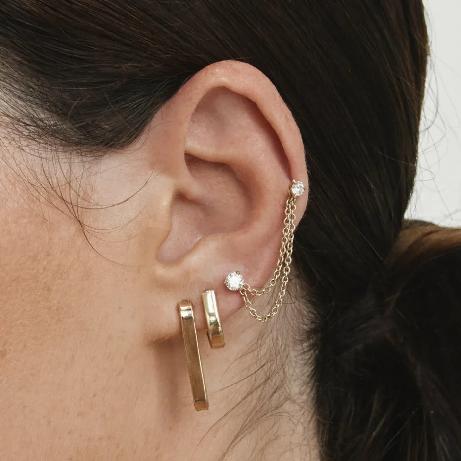Discount Plain Half Huggie Stud Earrings in 10k Gold 10k Gold | Unisex