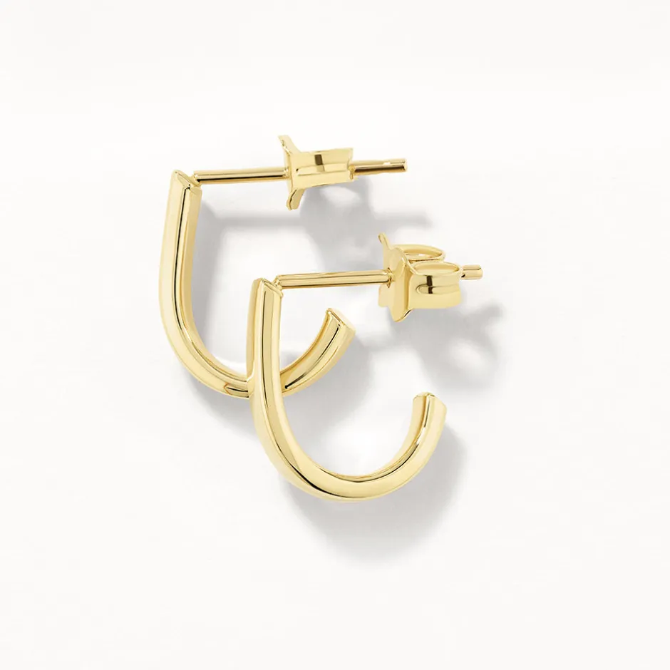 Discount Plain Half Huggie Stud Earrings in 10k Gold 10k Gold | Unisex
