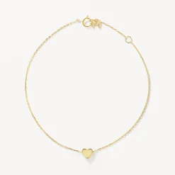 Fashion Plain Heart Bracelet in 10k Gold Gifts For Her | Symbolic Jewellery