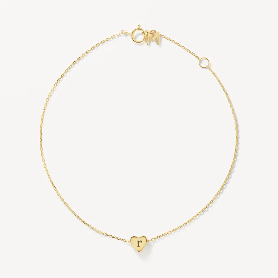 Fashion Plain Heart Bracelet in 10k Gold Gifts For Her | Symbolic Jewellery