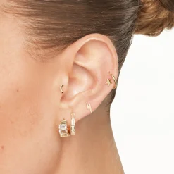 Clearance Plain Lightning Stud Earrings in 10k Gold Under $150 | Earrings
