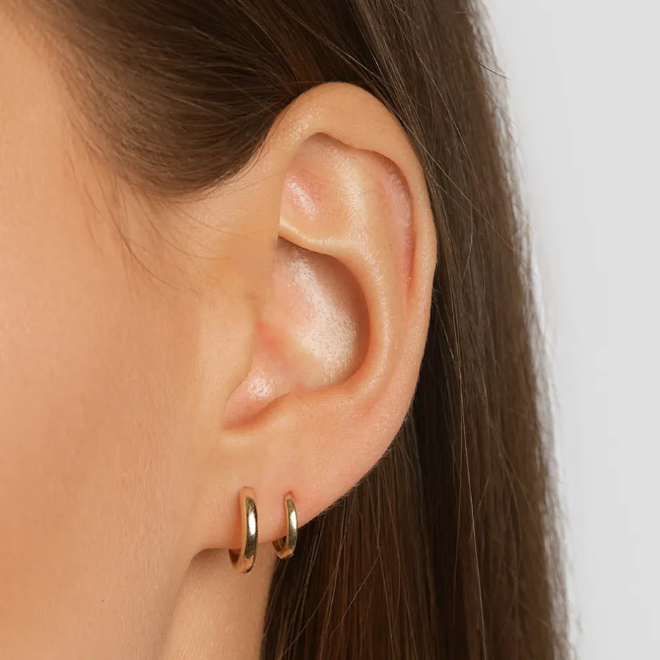 Discount Plain Mini Huggie Earrings in 10k Gold Gifts For Him | Family Gifts