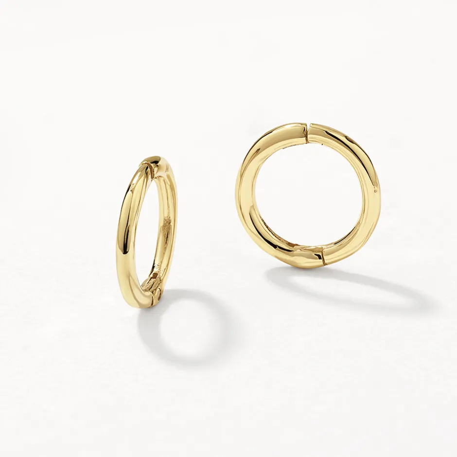 Hot Plain Mini Sleeper Earrings in 10k Gold Earrings | Huggies