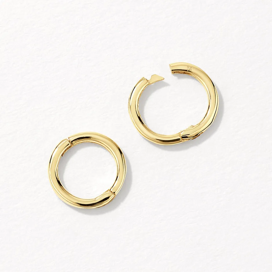 Hot Plain Mini Sleeper Earrings in 10k Gold Earrings | Huggies