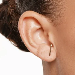 New Plain Suspender Half Stud Earrings in Gold 18k Fine Gold Plated | Earrings