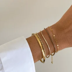 New Polished Plain Bangle in Gold Family Gifts | Best Friend Gifts