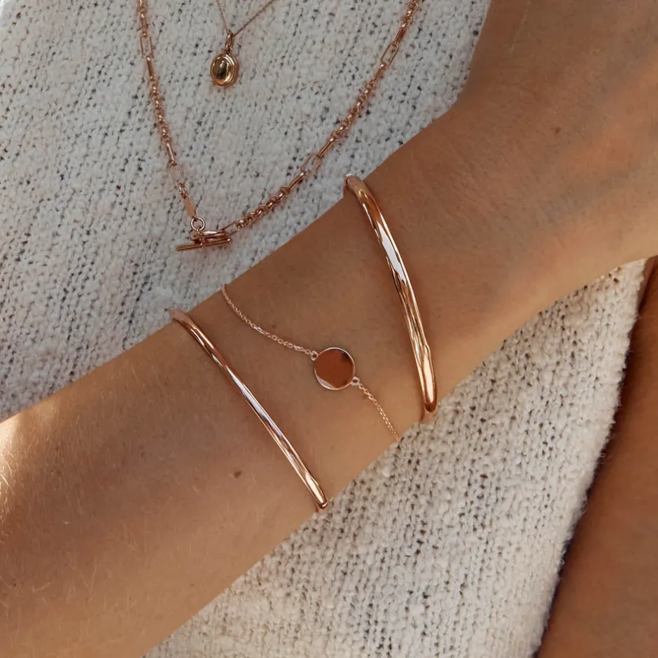 Best Polished Plain Bangle in Rose Gold Family Gifts | Best Friend Gifts