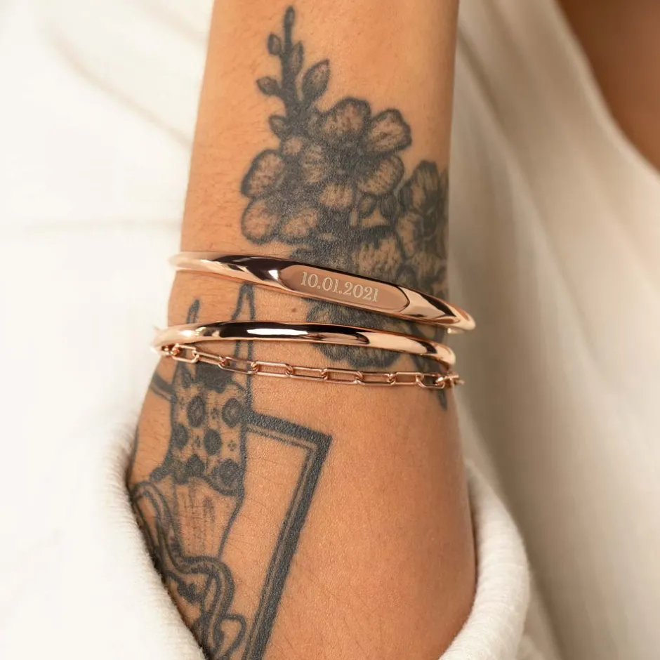 Best Polished Plain Bangle in Rose Gold Family Gifts | Best Friend Gifts