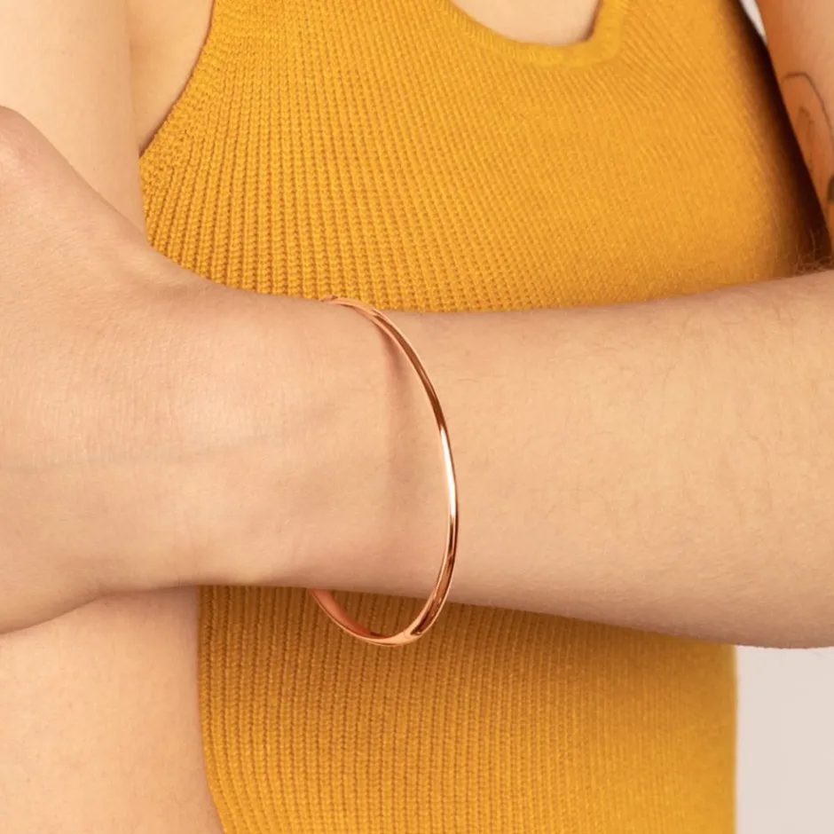 Best Polished Plain Bangle in Rose Gold Family Gifts | Best Friend Gifts