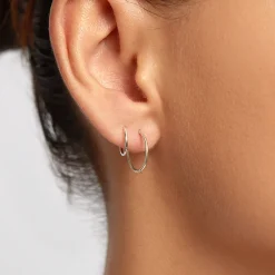 Discount Polished Sleeper Earrings in Silver Gifts For Him | Family Gifts