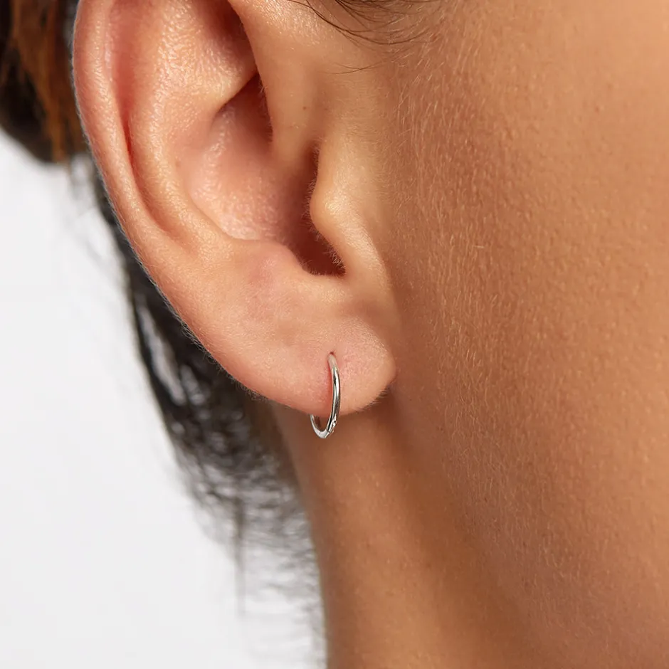 Discount Polished Sleeper Earrings in Silver Gifts For Him | Family Gifts