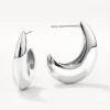 Best Puff Dome Hoop Stud Earrings in Silver Under $150 | 925 Sterling Silver