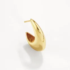 Clearance Puff Dome Hoop Stud Earrings in Gold 18k Fine Gold Plated | Earrings