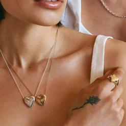Fashion Puff Heart Necklace in Gold Symbolic Jewellery | 18k Fine Gold Plated