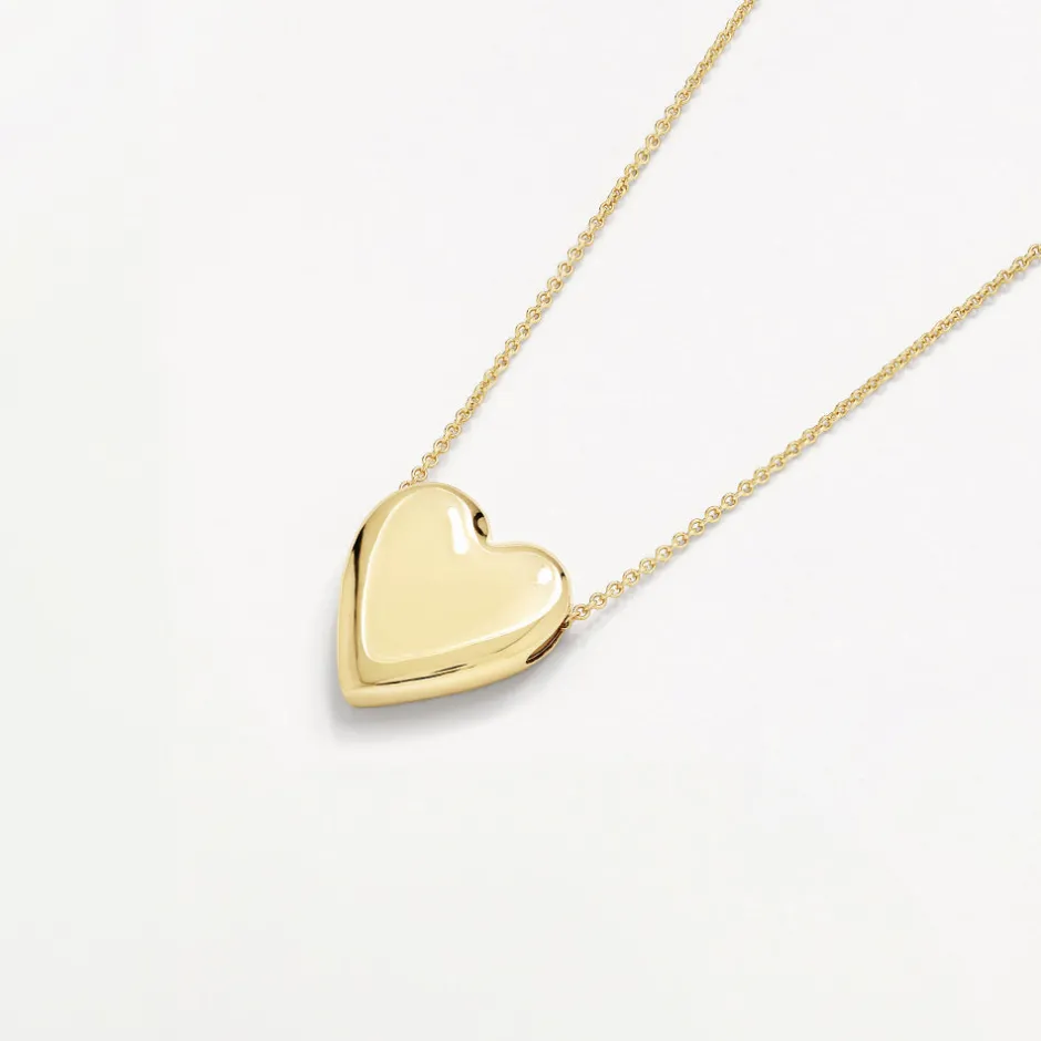 Fashion Puff Heart Necklace in Gold Symbolic Jewellery | 18k Fine Gold Plated