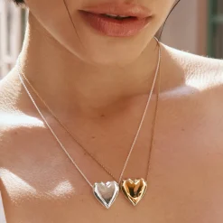 Fashion Puff Heart Necklace in Gold Symbolic Jewellery | 18k Fine Gold Plated