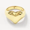 Clearance Puff Heart Ring in Gold Symbolic Jewellery | 18k Fine Gold Plated