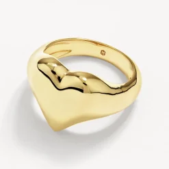 Clearance Puff Heart Ring in Gold Symbolic Jewellery | 18k Fine Gold Plated