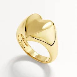 Clearance Puff Heart Ring in Gold Symbolic Jewellery | 18k Fine Gold Plated