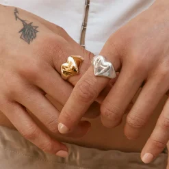 Hot Puff Heart Ring in Silver Symbolic Jewellery | 925 Sterling Silver