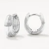 New Ribbed Dome Huggie Earrings in Silver Under $150 | 925 Sterling Silver