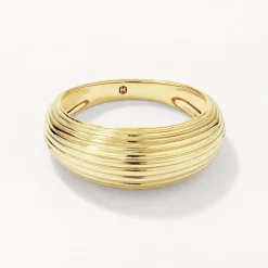 Sale Ribbed Dome Ring in Gold Under $150 | 18k Fine Gold Plated