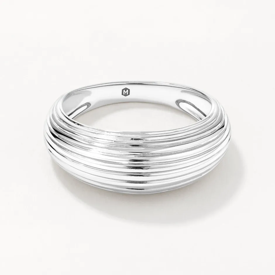 Discount Ribbed Dome Ring in Silver Under $150 | 925 Sterling Silver
