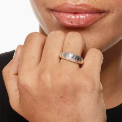 Discount Ribbed Dome Ring in Silver Under $150 | 925 Sterling Silver