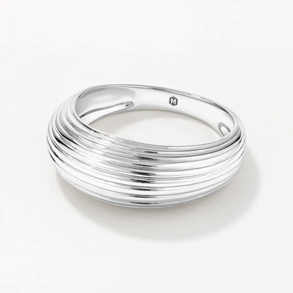 Discount Ribbed Dome Ring in Silver Under $150 | 925 Sterling Silver