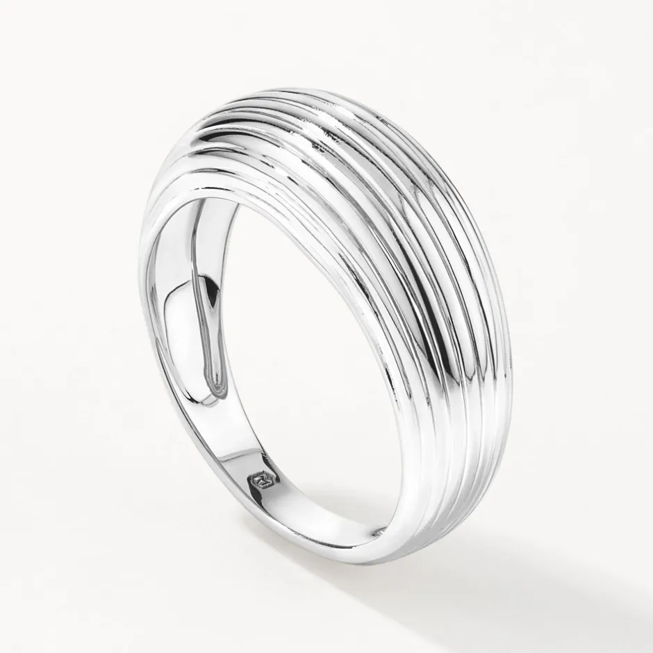Discount Ribbed Dome Ring in Silver Under $150 | 925 Sterling Silver