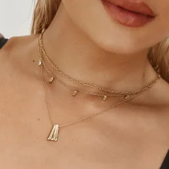 Outlet Ribbed Fan Pendant Necklace in Gold 18k Fine Gold Plated | Necklaces & Pendants