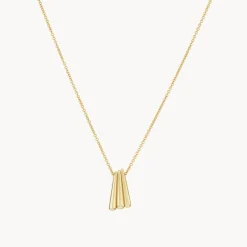 Outlet Ribbed Fan Pendant Necklace in Gold 18k Fine Gold Plated | Necklaces & Pendants
