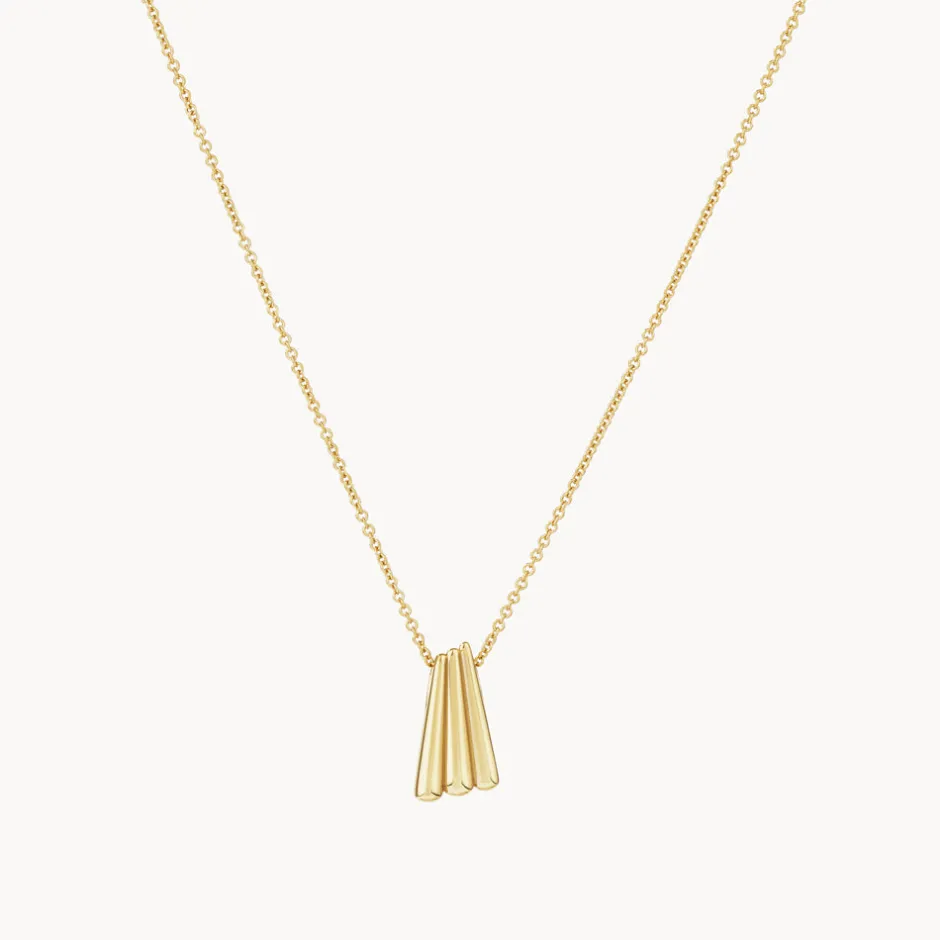 Outlet Ribbed Fan Pendant Necklace in Gold 18k Fine Gold Plated | Necklaces & Pendants