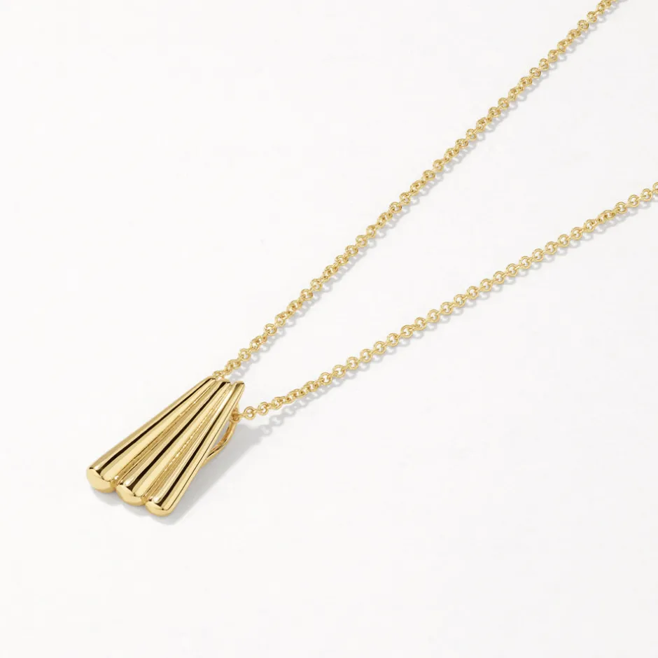 Outlet Ribbed Fan Pendant Necklace in Gold 18k Fine Gold Plated | Necklaces & Pendants