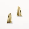 Discount Ribbed Fan Stud Earrings in Gold 18k Fine Gold Plated | Earrings