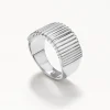 Sale Ribbed Tapered Barrel Ring in Silver 925 Sterling Silver | Rings