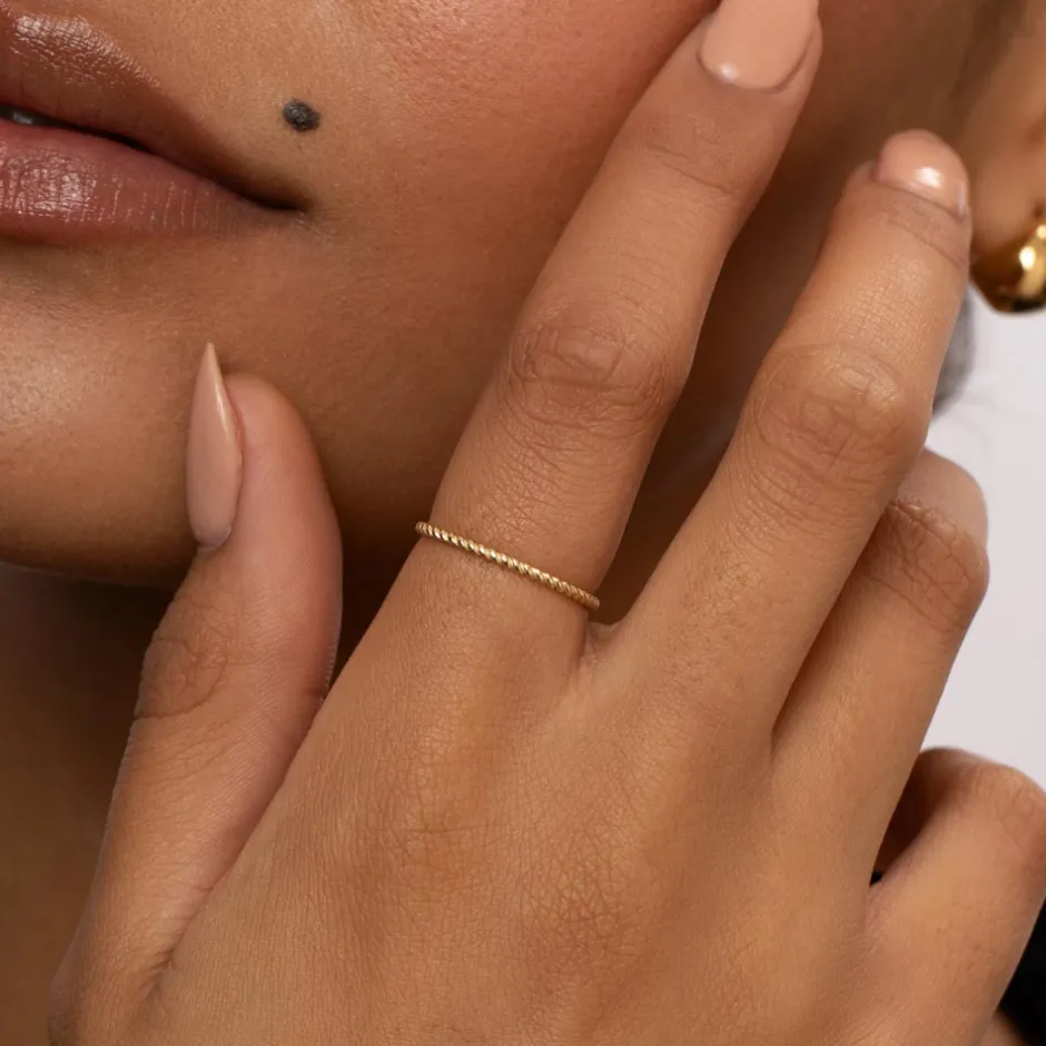 Discount Rope Stacker Ring in 10k Gold Bridal Gifts | Under $150