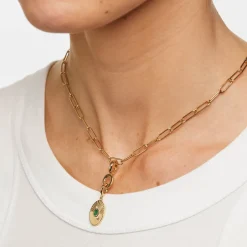 Hot Round Pendant Charm Connector in Gold 18k Fine Gold Plated | Personalisation