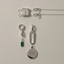 New Round Pendant Charm Connector in Silver 925 Sterling Silver | Personalisation