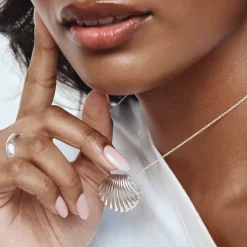 Clearance Shell Pendant Necklace in Silver Under $150 | 925 Sterling Silver