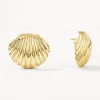 Outlet Shell Stud Earrings in Gold 18k Fine Gold Plated | Earrings