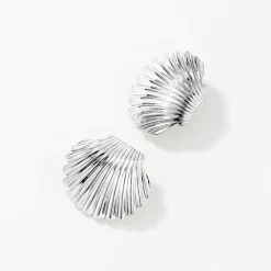 Sale Shell Stud Earrings in Silver 925 Sterling Silver | Earrings