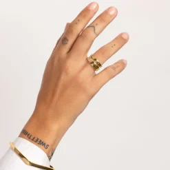 Online Slim Boyfriend Stacker Ring in Gold Gifts For Him | 18k Fine Gold Plated