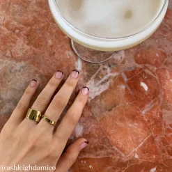 Online Slim Boyfriend Stacker Ring in Gold Gifts For Him | 18k Fine Gold Plated