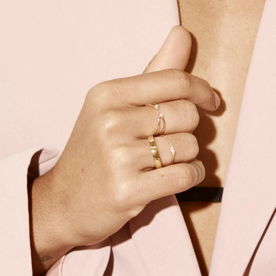 Online Slim Boyfriend Stacker Ring in Gold Gifts For Him | 18k Fine Gold Plated