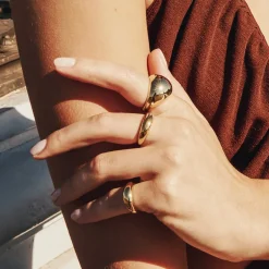 Discount Slim Curve Dome Ring in Gold Best Friend Gifts | 18k Fine Gold Plated